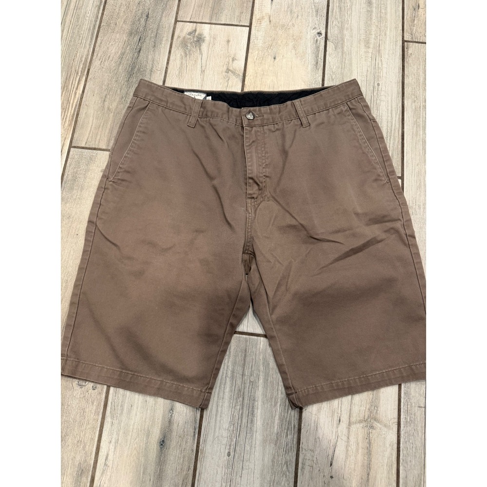 Volcom Mens Brown Corpo Class Chino Walk Shorts Size 33